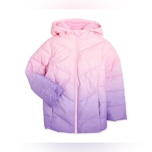 Swiss Tech Pink and Purple Ombre Kids Puffer Jacket Size 6X